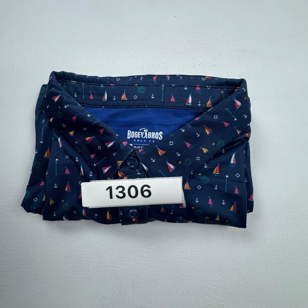 Bogey Bros Golf Co Polo Shirt Nautical Sailboat Print Navy Mens 3XL XXXL - Picture 9 of 9